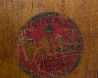 tag on side of the butcher block 