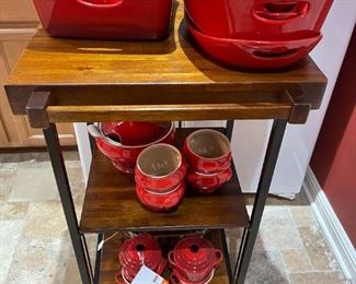 Island Oasis Folding Butcher Block Cart