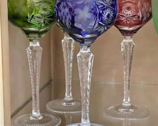Czech Cut Glass Goblets
