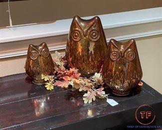 Mercury Glass Owls