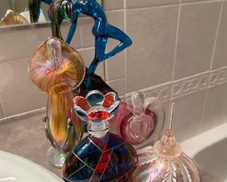 Signed Perfume Glass Art Bottles