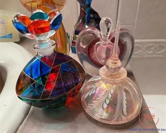 Signed Perfume Glass Art Bottles