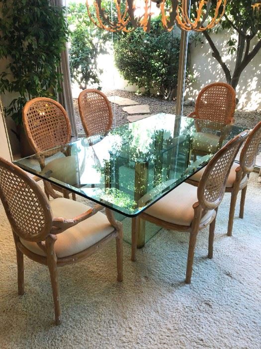 Beveled Glass Dining Room Table Only