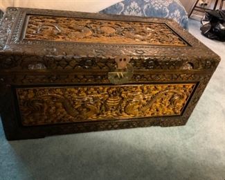 Beautiful Carved Trunk. Family Thinks Maybe From Phillipeans.  