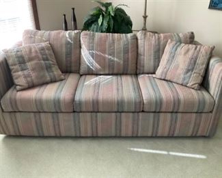 Rowe Blue & Brown Stripe Sofa