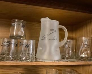 Johnny Hart BC “Zot” Pitcher and Glassware 8 Piece Set
