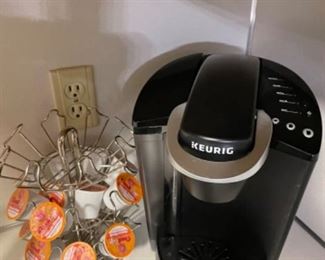 Keurig Coffee Maker & And Pod Tree