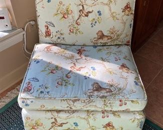 Pair custom upholstered chairs