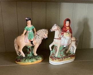 Early Staffordshire equestrian figures. 