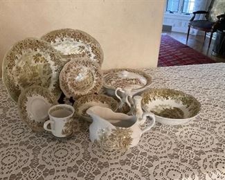 J&G Meakin.  Romantic England  Penshurst Place                  5 piece place setting for 12 plus serving pieces