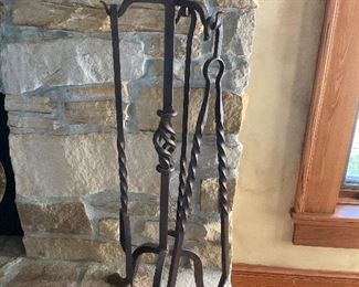 Forged fireplace tools 