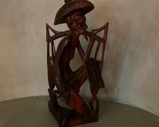 Balinese carved fisherman 