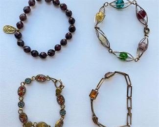 4 Bracelets Including Vintage Venetian Millefiori Jewelry
Lot #: 144