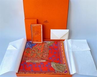 Hermes Scarf New In Box With Knotting Instruction Cards & Notecard
Lot #: 3