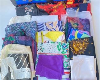 20 Scarves, Mostly Silk Vintage: Yves Saint Laurent, Magenta, Irma Shorell & More
Lot #: 34
