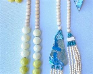 2 Vintage Beaded Necklaces With Matching Clip-On Earrings, One New From Birch Hill
Lot #: 137