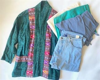 Gloria Vanderbilt Jeans, Hand Made Jacket & 3 Pants: Eileen Fisher, Ellen Tracy & More, Sizes 6-8
Lot #: 110