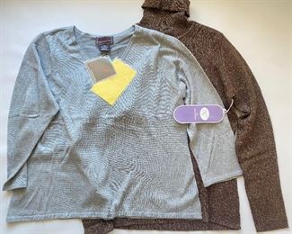 2 New Metallic Extra Large Sweaters By Bradley Bayou & Diane Gilman
Lot #: 70