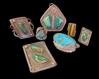 Great vintage turquoise pieces by the same artist (Arizona in the 1970's)