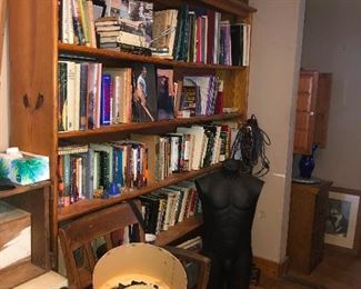 big wall shelf of important stuff