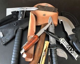 Tomahawk, Axe, & Hunting Knives Featuring Muela Grizzly And SOG https://ctbids.com/estate-sale/18086/item/1806790