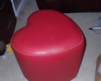 red heart ottoman