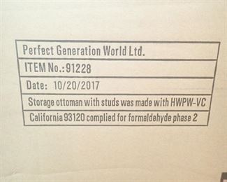 PERFECT GENERATION WORLD STORAGE OTTOMAN WITH STUDS