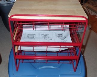 RED METAL STORAGE RACKS