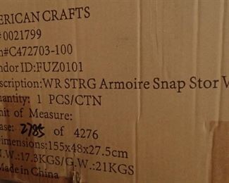 AMERICAN CRAFTS C472703-100 ARMOIRE SNAP STORAGE