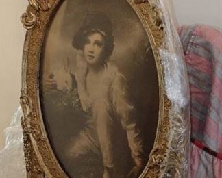 GOLD ORNATE PICTURE AND MIRROR