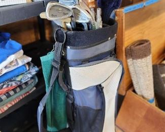 Bag, irons, putters ...
