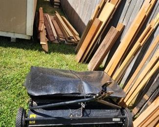 Many pieces of lumber, plywood, Cedar ...