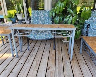 Wrought iron with tile top