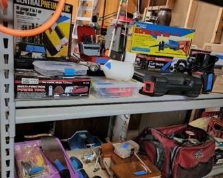 Fishing tackle, tow ropes, life jackets, nets, rods, reels