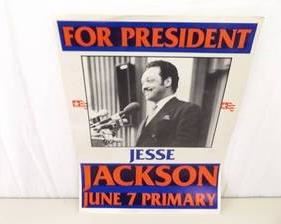Authentic Original 1984 "Jessie Jackson For President" 17" x 23" Campaign Poster