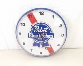 WORKING Pabst Blue Ribbon 12.75" Wall Clock