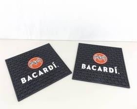 2 NEW 17" x 17" Bacardi Bar Mats