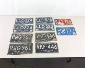 Lot of 1970's Michigan License Plate Pairs