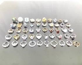 Lot of 50 WOW Costume Jewelry Rings