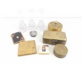 Lot of Vintage Perfume Bottles, Compacts, and Powder Jars