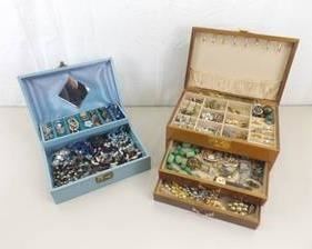 2 Jewelry Boxes Full of Costume Jewelry