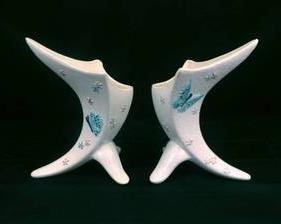 1950's Hull Pottery Butterfly Cornucopia Set