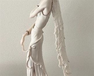 Giuseppe Armani, Limited Edition, made in Italy, porcelain figure of flapper girl with peacock, approx 20"