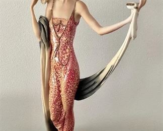 Giuseppe Armani, Limited Edition, made in Italy, Art Deco flapper girl "The Mirror", about 18"