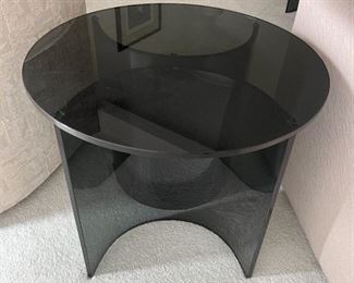 Art Deco black glass lamp table