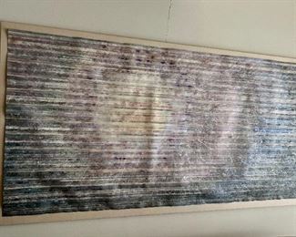 Kate Reightley, NW artist, mixed media on paper, "View From Below" series; approx 36" x 72"