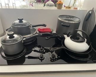 Analon pots / pans, Lodge USA cast iron skillet