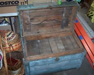 OLD WOODEN TRUNK