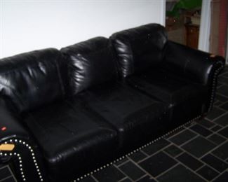 BLACK LEATHER SOFA