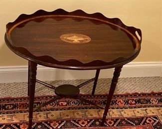 Mahogany tray-top butler's table   $150